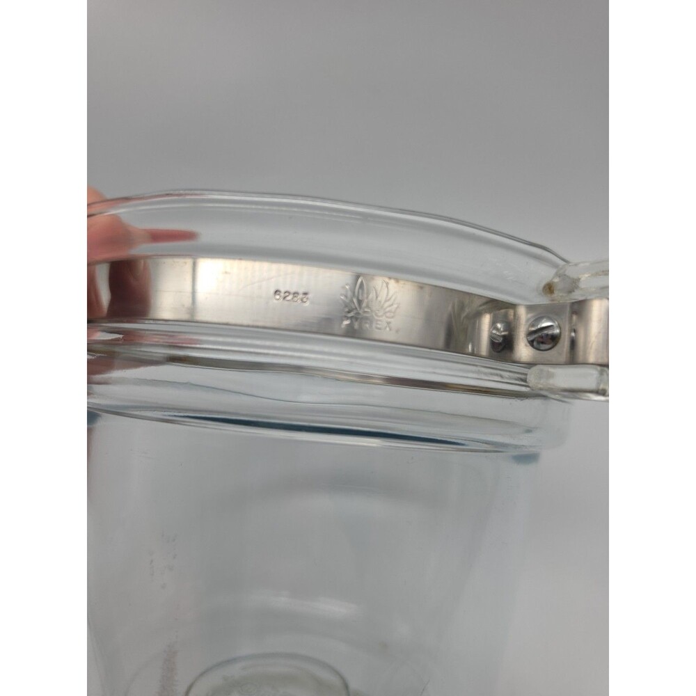 Pyrex Flameware 6283L 1.5 Quart Clear Glass Pot Saucepan with Lid Vintage MCM - Picture 7 of 10